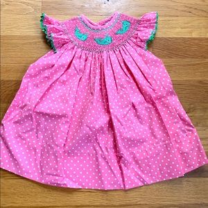 Smocked dress with whales - 6-9 mo